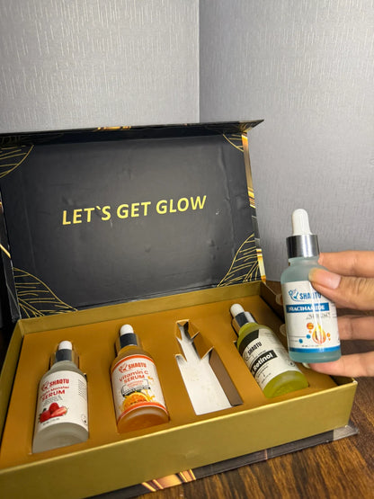 Complete Skin Transformation Kit 4 Professional Serums for Brightening, Anti-Aging & Hydration